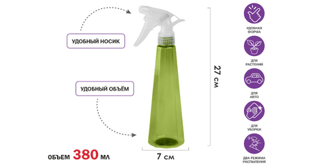 Опрыскиватель ручной 0,38л с пульверизатором, PERFECTO LINEA