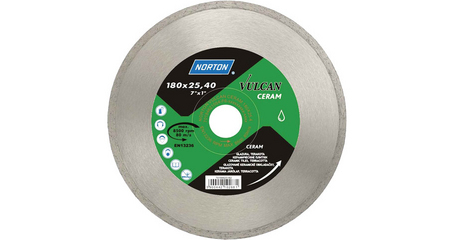 Алмазный круг 180х25.4 мм по керамике сплошн. VULCAN TILE NORTON