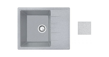 Мойка кухонная из искусственного камня PLATINUM серый 570х465 мм, AV Engineering