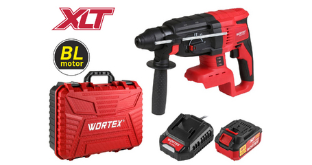Аккум. перфоратор WORTEX CRH 1824-2 в чем. ALL1 XLT SET БЕСЩЕТ., 18 В, 2.6 Дж, 26 мм, 1х4 А*ч