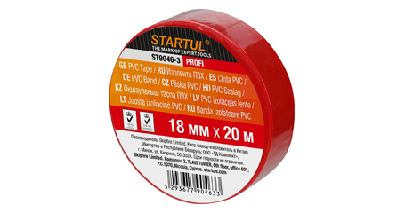 Изолента ПВХ 18ммх20м красная STARTUL PROFI (ST9046-3)