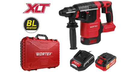 Аккум. перфоратор WORTEX CRH 1822 в чем.  XLT SET БЕСЩЕТ., 18 В, 2.6 Дж, 26 мм, 1х4 А*ч