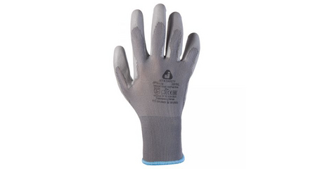 Перчатки нейлон, полиуретановое неполн. покрытие, р.XL, cерые, Jeta Safety