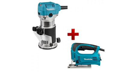 Фрезер кромочный MAKITA RT 0700 CX2 + аксессуары + АКЦИЯ лобзик 4329 в  ПОДАРОК  (арт. 4329)