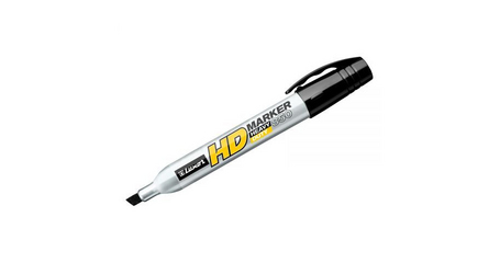 Маркер промышл. перманентный скошенный черный Luxor 
