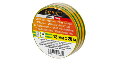 Изолента ПВХ 18ммх20м желто-зеленая STARTUL PROFI (ST9046-7)