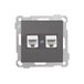 Розетка компьютерная 2xRJ45 (Cat5e) дымчатая, ELITRA, MUTLUSAN