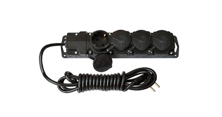 Удлинитель брызгозащищенный 3,5м (4 роз., 3.7кВт, с/з, ПВС 3х1,5) Bylectrica