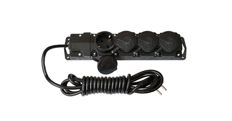Удлинитель брызгозащищенный 3,5м (4 роз., 3.7кВт, с/з, ПВС 3х1,5) Bylectrica