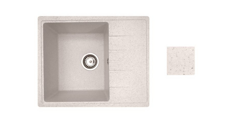 Мойка кухонная из искусственного камня PLATINUM песочный 570х465 мм, AV Engineering