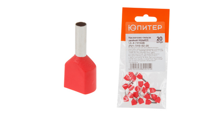 Наконечник-гильза двойной НШвИ(2) 1,5-8 (TE1508) (20 шт) Юпитер