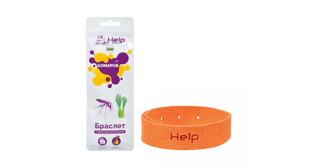 Браслет от комаров из микрофибры, 230х18х1 мм, HELP