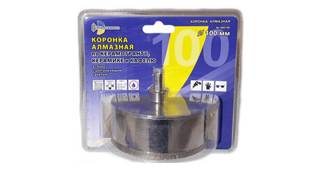 Коронка алмазная  d 100 мм по керамике и кафелю TRIO-DIAMOND