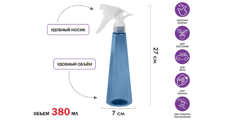 Опрыскиватель ручной 0,38л с пульверизатором, PERFECTO LINEA