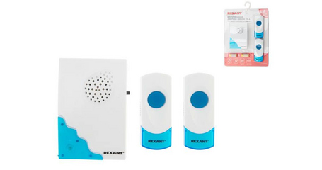 Звонок беспроводной дверной с двумя кнопками вызова IP 44 RX-4 REXANT