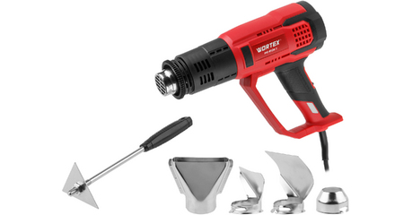 Термовоздуходувка WORTEX HG 6124 T в кор. + набор сопл 2000 Вт, 2 режима., 60-600 °С