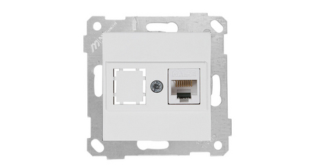 Розетка компьютерная 1xRJ45 (Cat5e, скрытая, без рамки) белая, RITA, MUTLUSAN
