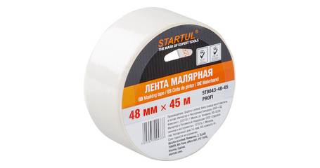 Лента малярная 48ммх45м STARTUL PROFI (ST9043-48-45), белая