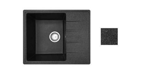 Мойка кухонная из искусственного камня PLATINUM черный 570х465 мм, AV Engineering